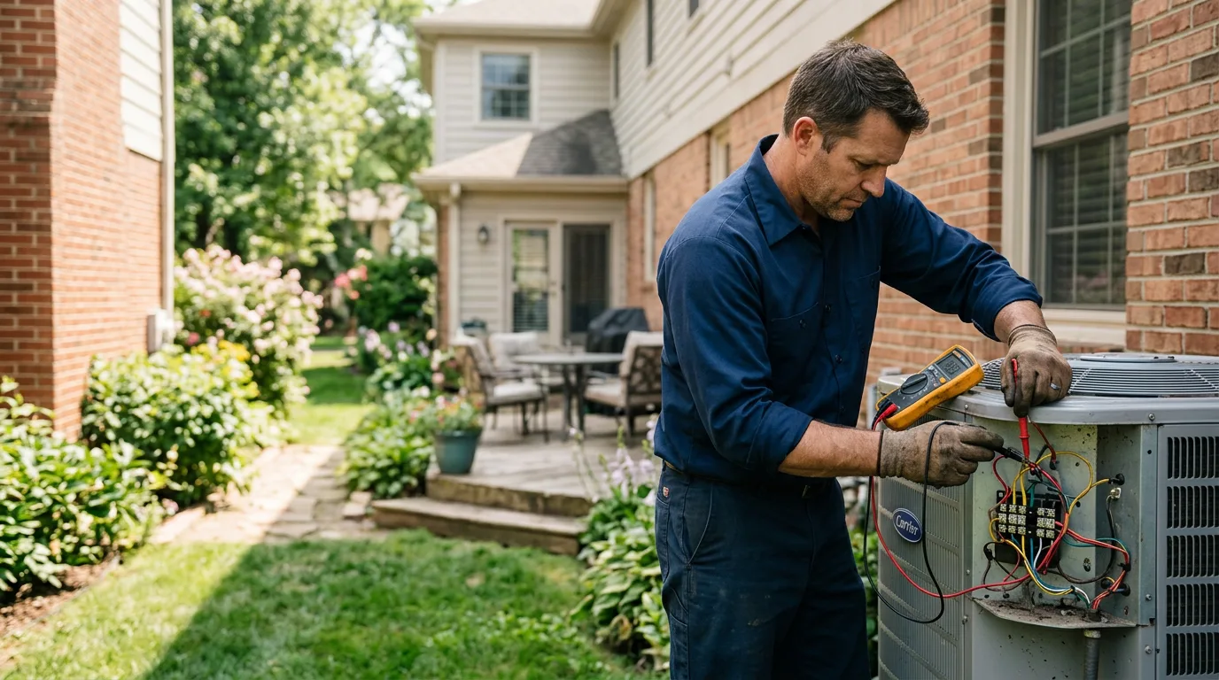 HVAC technician working near New Middletown, IN